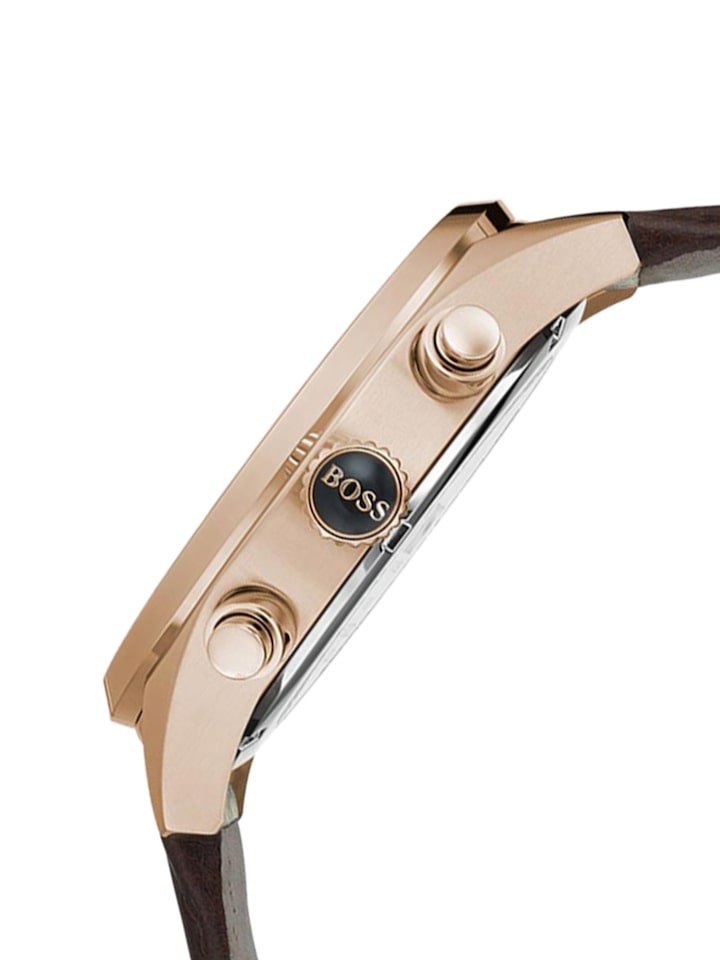  Shop Authentic Hugo Boss Grand Prix Brown Dial Brown Leather Strap Watch for Men - 1513605 - Luxxuri