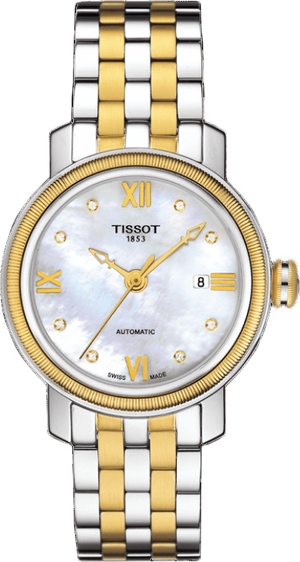  Shop Authentic Tissot T Classic Bridgeport Automatic Mother of Pearl Dial Two Tone Steel Strap Watch for Women - T097.410.22.116.00 - Luxxuri