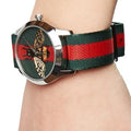  Shop Authentic Gucci Le Marche des Merveilles Red & Green Dial Red & Green Nylon Strap Unisex Watch - YA1264060 - Luxxuri