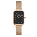  Shop Authentic Daniel Wellington Quadro Melrose Black Dial Rose Gold Mesh Bracelet Watch For Women - DW00100432 - Luxxuri