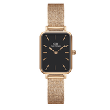  Shop Authentic Daniel Wellington Quadro Melrose Black Dial Rose Gold Mesh Bracelet Watch For Women - DW00100432 - Luxxuri