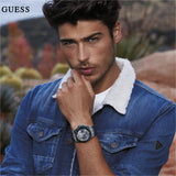  Shop Authentic Guess Legacy Grey Dial Blue Silicone Strap Watch For Men - W1049G1 - Luxxuri