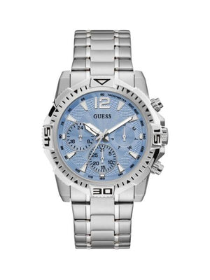  Shop Authentic Guess Commander Chronograph Blue Dial Silver Steel Strap Watch for Men - GW0056G2 - Luxxuri
