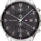  Shop Authentic Tommy Hilfiger West Quartz Black Dial Silver Steel Strap Watch For Men - 1791707 - Luxxuri