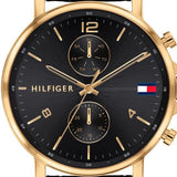  Shop Authentic Tommy Hilfiger Daniel Black Dial Black Leather Strap Watch for Men - 1710417 - Luxxuri