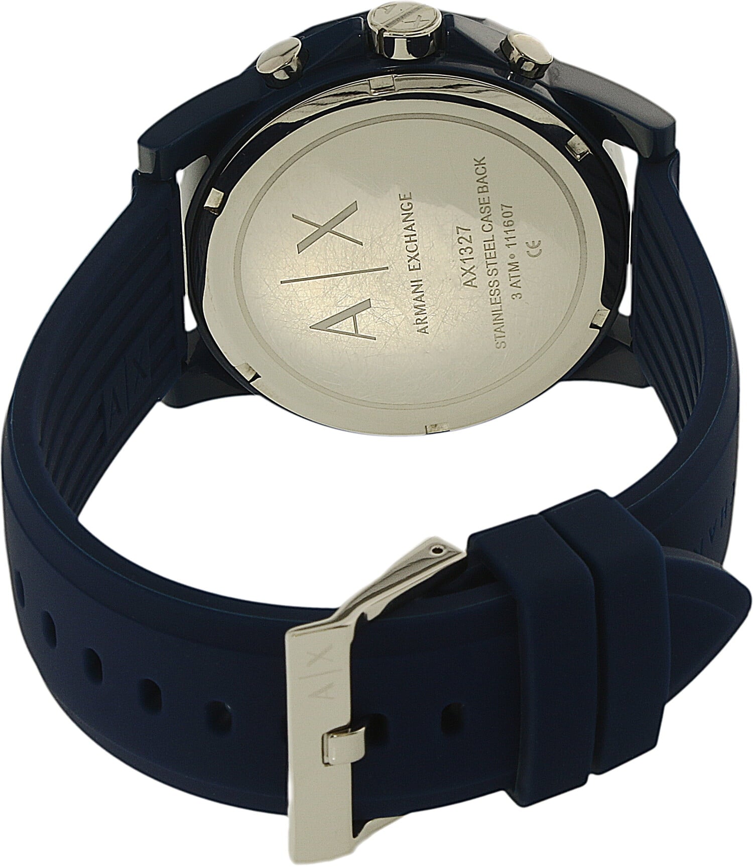  Shop Authentic Armani Exchange Outerbanks Chronograph Blue Dial Blue Silicone Strap Watch For Men - AX1327 - Luxxuri