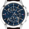  Shop Authentic Tommy Hilfiger Henry Chronograph Blue Dial Brown Leather Strap Watch For Men -1710476 - Luxxuri