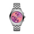 Marc Jacobs Peeker Chronograph Pink Dial Silver Steel Strap Watch for Women - MBM3372
