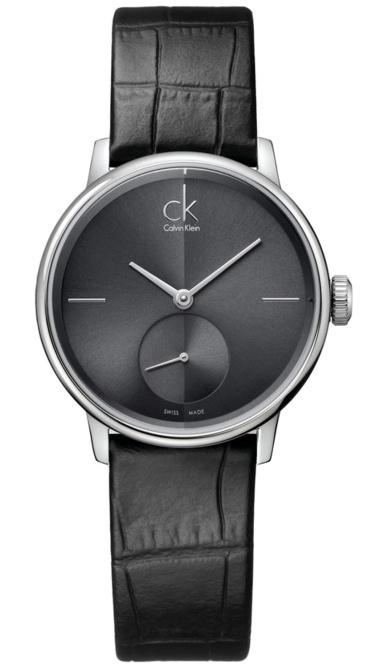  Shop Authentic Calvin Klein Accent Black Dial Black Leather Strap Watch for Women  - K2Y2Y1C3 - Luxxuri
