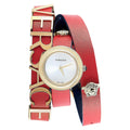  Shop Authentic Versace V-Flare Quartz Silver Dial Red Leather Strap Watch for Women - VEBN00418 - Luxxuri