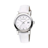  Shop Authentic Burberry The City White Dial White Leather Strap Watch for Women - BU9128 - Luxxuri