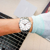  Shop Authentic Calvin Klein Infinity Silver Dial Silver Steel Strap Watch for Men - K5S34B46 - Luxxuri