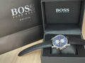 Shop Authentic Hugo Boss Jet Blue Dial Black Leather Strap Watch for Men - 1513283 - Luxxuri