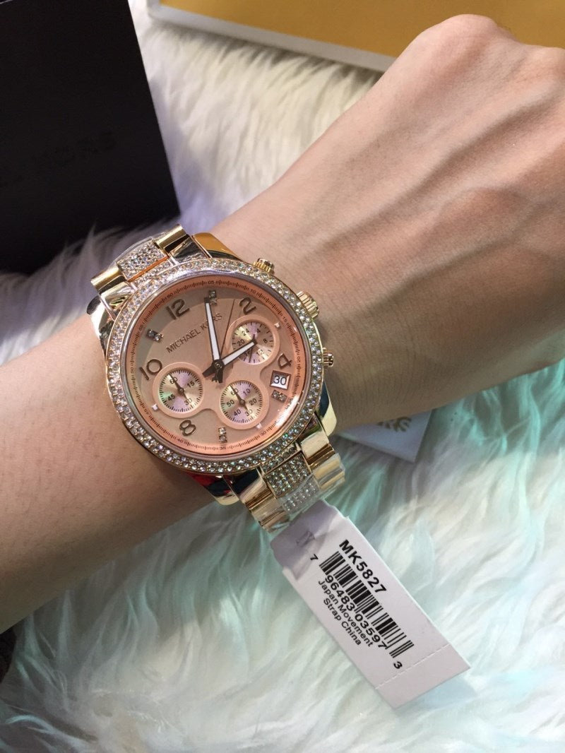  Shop Authentic Michael Kors Runway Gold Dial Gold Steel Strap Watch for Women - MK5827 - Luxxuri