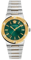  Shop Authentic Versace Greca Green Dial Silver Steel Strap Watch for Men - VEVI00420 - Luxxuri