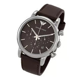  Shop Authentic Emporio Armani Classic Chronograph Brown Dial Brown Leather Strap Watch For Men - AR1734 - Luxxuri