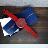  Shop Authentic Tommy Hilfiger Denim Red Dial Red Rubber Strap Watch for Men - 1791557 - Luxxuri