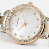  Shop Authentic Emporio Armani Cleo Mother of Pearl Dial Two Tone Steel Strap Watch For Women - AR11499 - Luxxuri