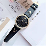  Shop Authentic Versace V-Twist Black Dial Black Leather Strap Watch for Women - VELS00619 - Luxxuri