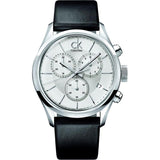  Shop Authentic Calvin Klein Masculine Chronograph White Dial Black Leather Strap Watch for Men - K2H27120 - Luxxuri