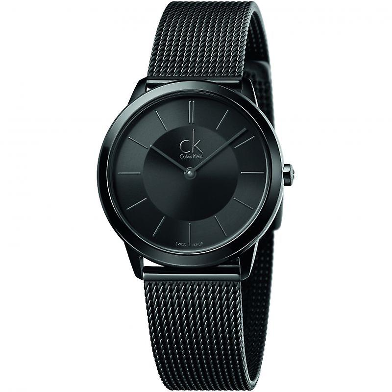  Shop Authentic Calvin Klein Minimal Black Dial Black Mesh Bracelet Watch for Men - K3M224B1 - Luxxuri