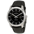  Shop Authentic Calvin Klein Infinity Automatic Black Dial Black Leather Strap Watch for Men - K5S341C1 - Luxxuri