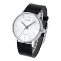  Shop Authentic Calvin Klein Post Minimal Silver Dial Black Leather Strap Watch for Men - K7621192 - Luxxuri