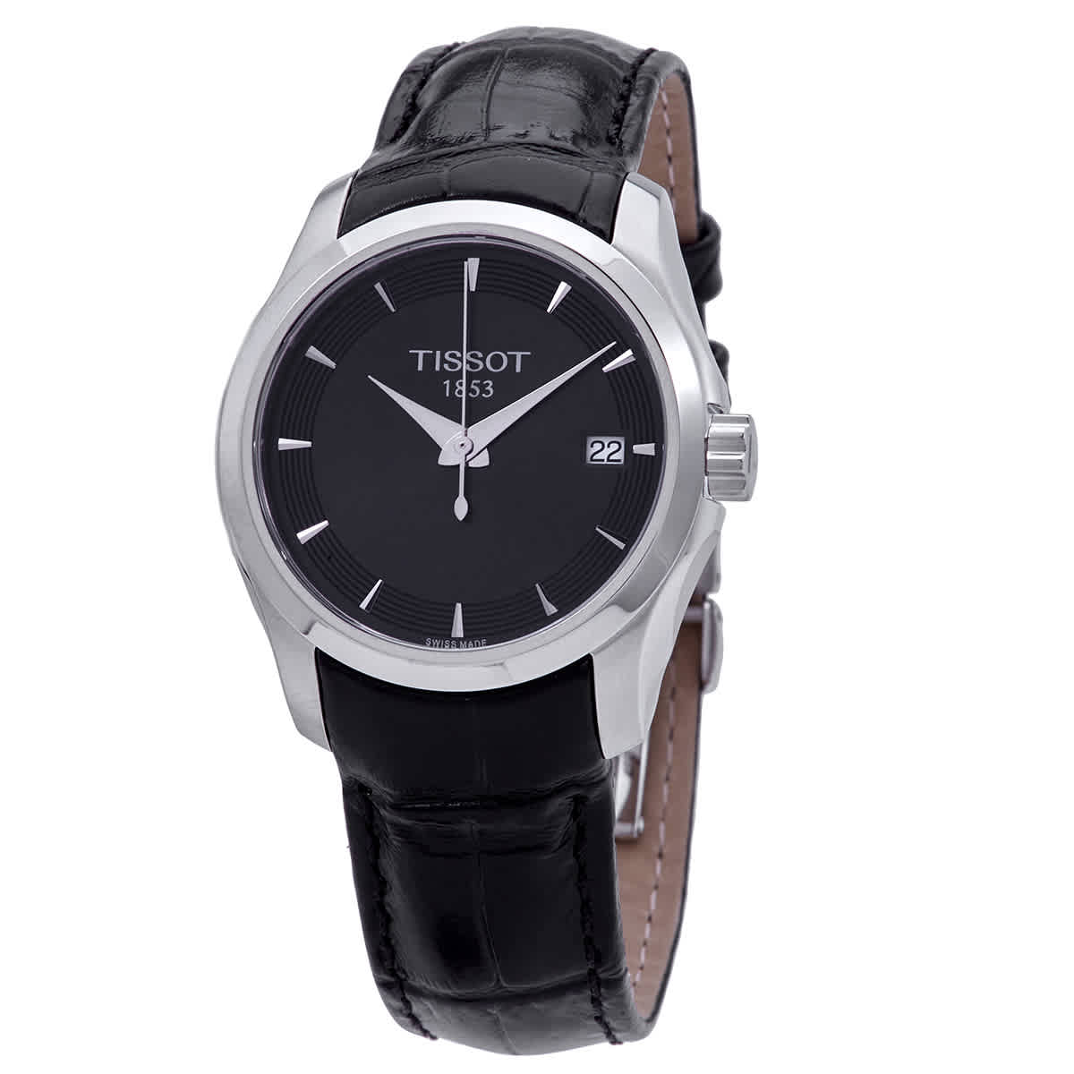  Shop Authentic Tissot T Trend Couturier Black Dial Black Leather Strap Watch For Women - T035.210.16.051.00 - Luxxuri