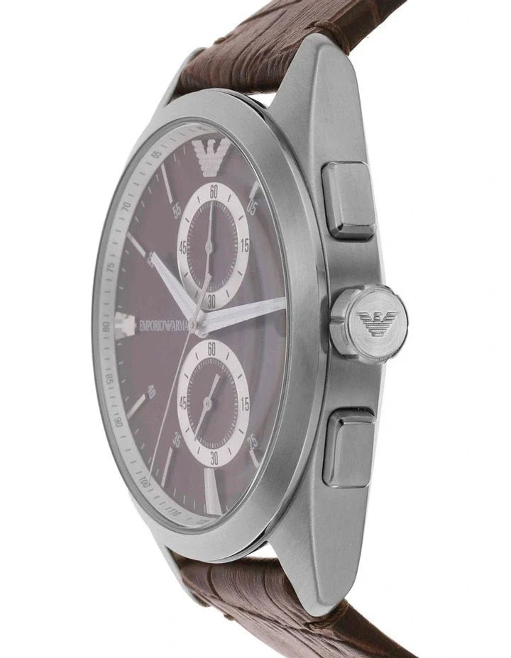 Shop Authentic Emporio Armani Claudio Chronograph Brown Dial Brown Leather Strap Watch For Men - AR11482 - Luxxuri