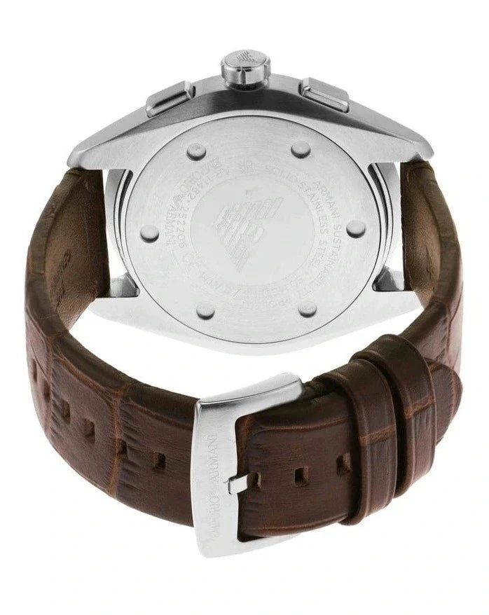  Shop Authentic Emporio Armani Claudio Chronograph Brown Dial Brown Leather Strap Watch For Men - AR11482 - Luxxuri