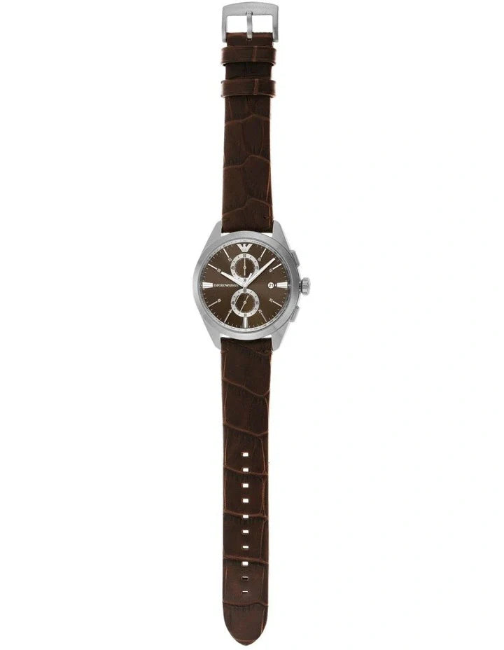  Shop Authentic Emporio Armani Claudio Chronograph Brown Dial Brown Leather Strap Watch For Men - AR11482 - Luxxuri