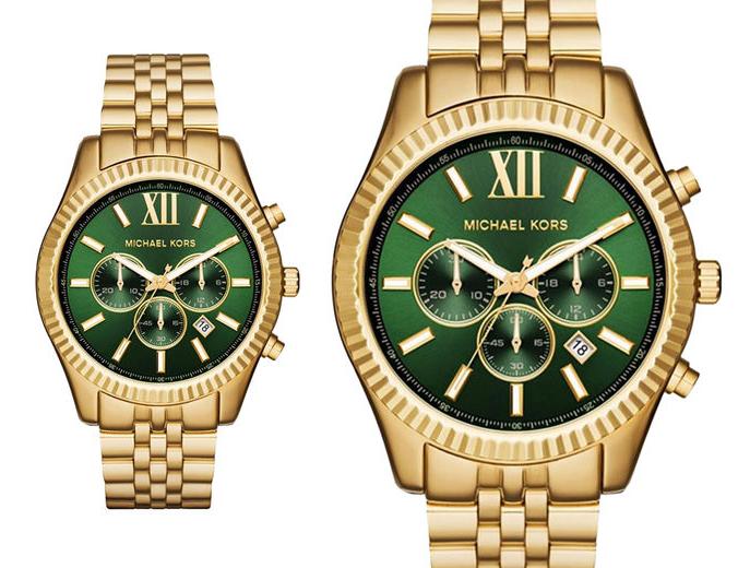  Shop Authentic Michael Kors Lexington Chronograph Green Dial Gold Steel Strap Watch for Men - MK8446 - Luxxuri