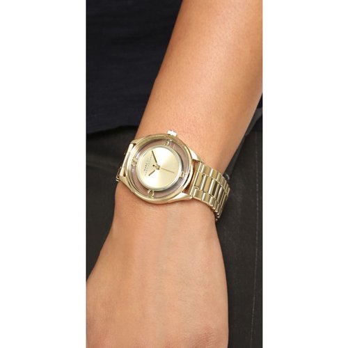  Shop Authentic Marc Jacobs Marc Tether Transparent Gold Dial Gold Steel Strap Watch for Women - MBM3413 - Luxxuri