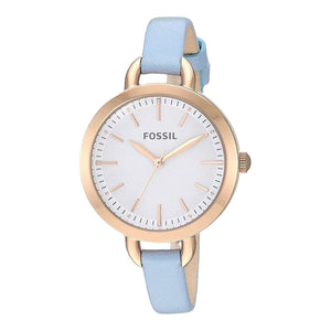 Shop Authentic Fossil Classic White Dial Blue Leather Strap Watch for Women - BQ3327 - Luxxuri