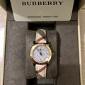  Shop Authentic Burberry The City Diamonds Mother of Pearl Dial Brown Leather Strap Watch for Women - BU9226 - Luxxuri