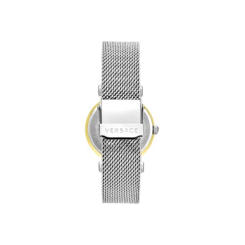  Shop Authentic Versace Meander Blue Dial Silver Mesh Bracelet Watch for Women - VELW00520 - Luxxuri