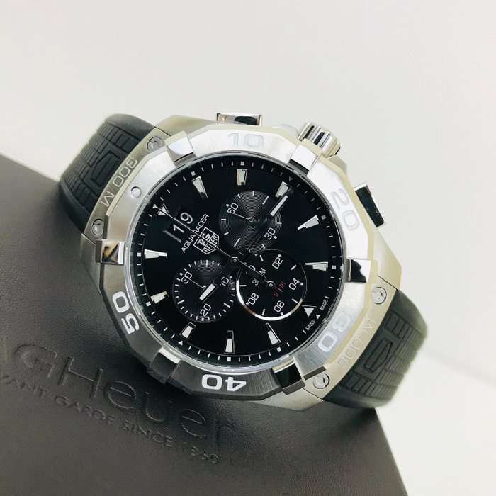  Shop Authentic Tag Heuer Aquaracer Chronograph Black Dial Black Rubber Strap Watch for Men - CAY1110.FT6041 - Luxxuri