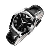  Shop Authentic Emporio Armani Velente Black Dial Black Leather Strap Watch For Women - AR0644 - Luxxuri