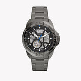  Shop Authentic Fossil Bronson Automatic Skeleton Black Dial Grey Steel Strap Watch for Men - ME3218 - Luxxuri