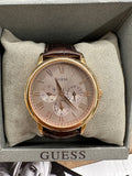  Shop Authentic Guess Wafer Quartz Beige Dial Brown Leather Strap Watch For Men - W0496G1 - Luxxuri