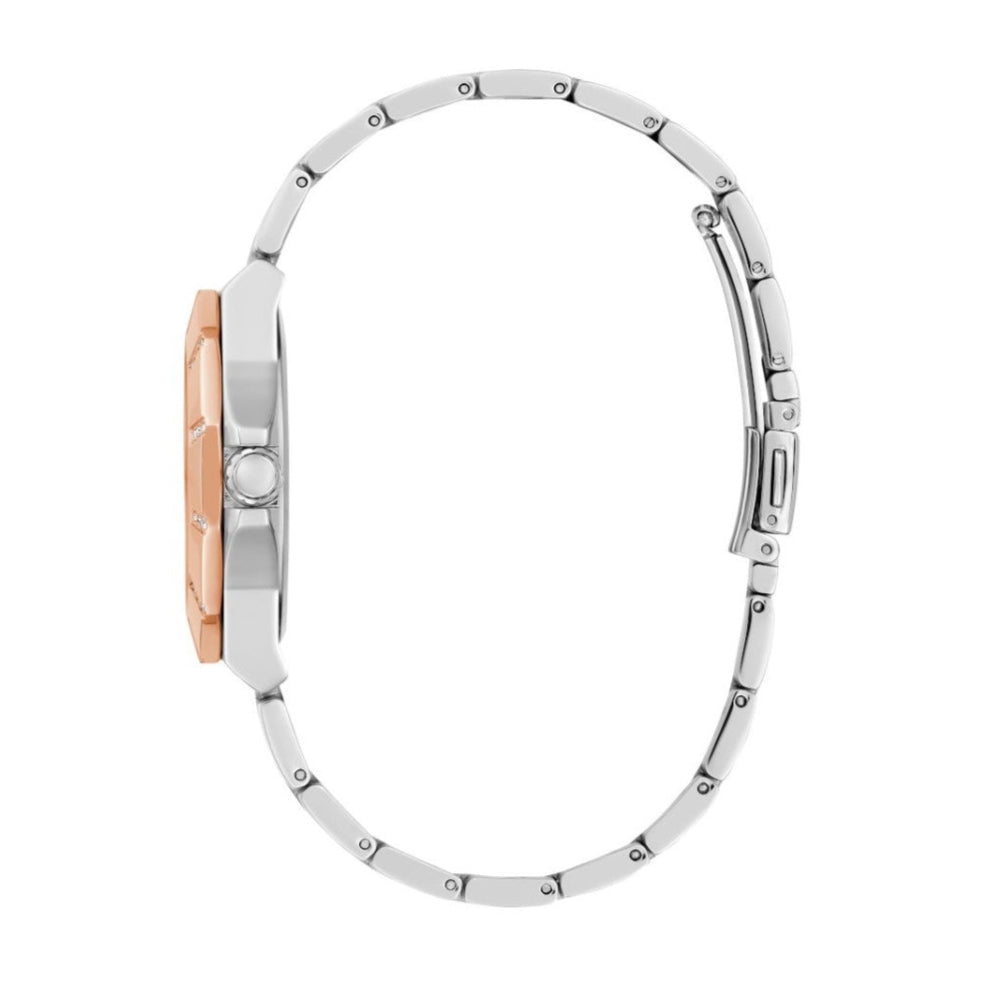  Shop Authentic Guess Sunray Multifunction Crystals Silver Dial Two Tone Steel Strap Watch For Women - GW0616L3 - Luxxuri