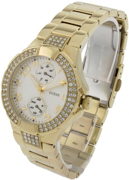  Shop Authentic Guess Mini Prism Diamonds White Dial Gold Steel Strap Watch for Women - W15072L1 - Luxxuri