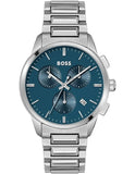  Shop Authentic Hugo Boss Dapper Chronograph Blue Dial Silver Steel Strap Watch For Men - 1513927 - Luxxuri