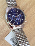  Shop Authentic Michael Kors Lexington Chronograph Blue Dial Silver Steel Strap Watch for Men - MK8280 - Luxxuri