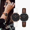  Shop Authentic Daniel Wellington Classic Petite Bristol Black Dial Brown Leather Strap Watch For Women - DW00100177 - Luxxuri