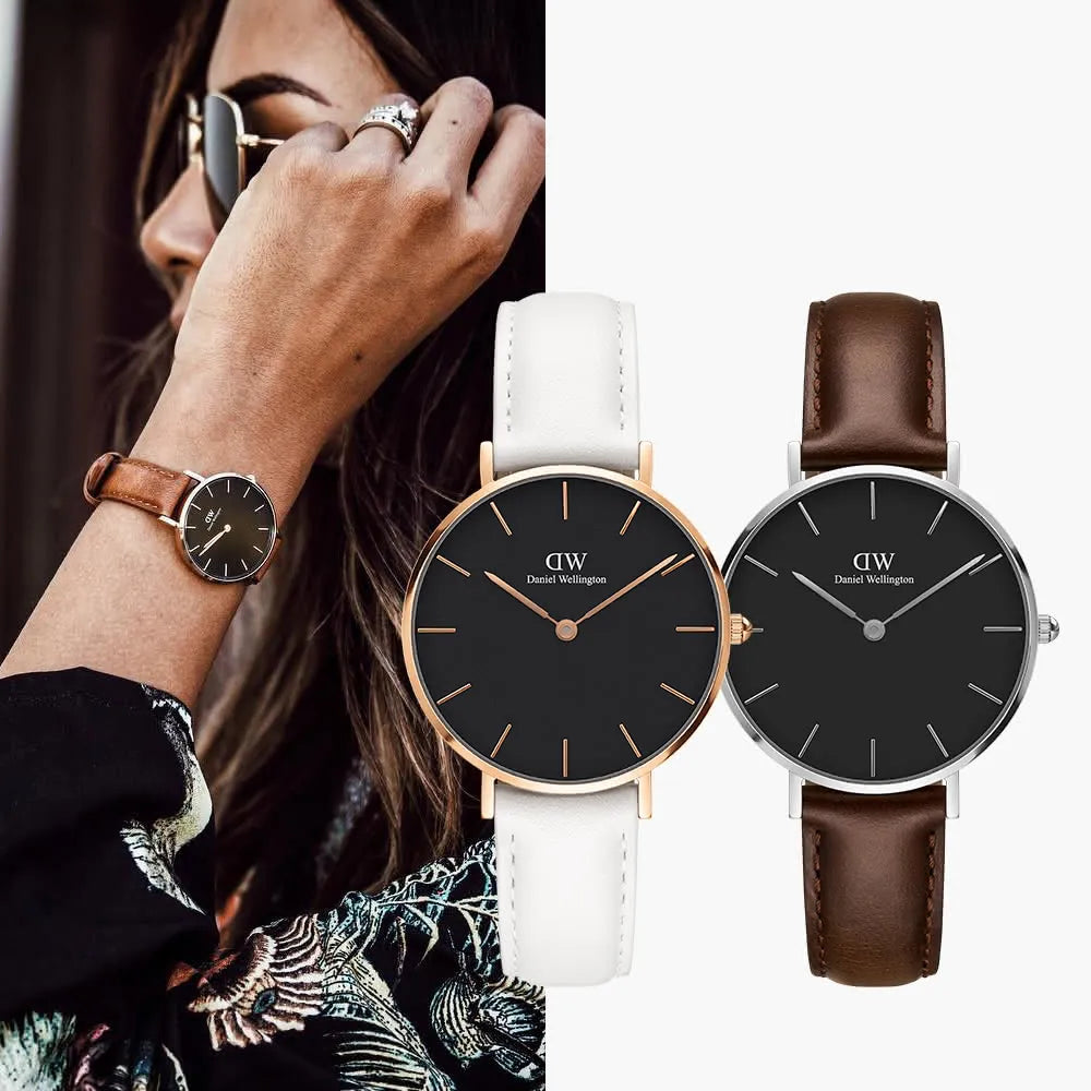  Shop Authentic Daniel Wellington Classic Petite Bristol Black Dial Brown Leather Strap Watch For Women - DW00100177 - Luxxuri