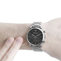  Shop Authentic Emporio Armani Chronograph Black Dial Silver Steel Strap Watch For Men - AR1853 - Luxxuri