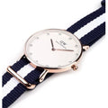  Shop Authentic Daniel Wellington Classy Glasgow White Dial Two Tone Nylon Strap Watch For Women - DW00100078 - Luxxuri