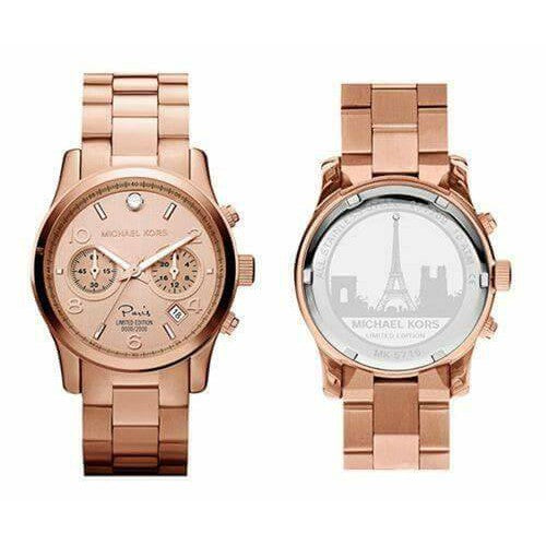  Shop Authentic Michael Kors Paris Limited Edition Rose Gold Dial Steel Strap Watch for Women - MK5716 - Luxxuri