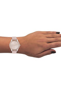  Shop Authentic Calvin Klein City White Dial White Leather Strap Watch for Women - K2G231XH - Luxxuri